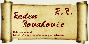 Raden Novaković vizit kartica